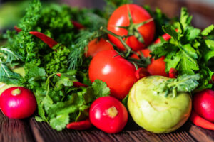 fresh vegetables and herbs on wooden table 2024 10 18 04 06 22 utc